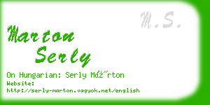 marton serly business card